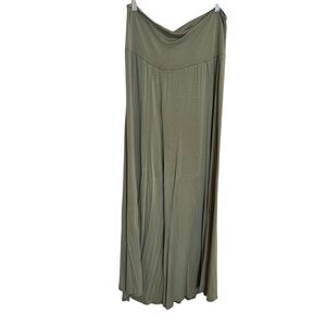 Sage Green Wide Leg Boho Pants 1X